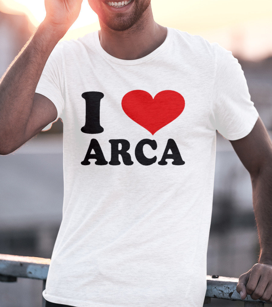 I Heart Arca Bold Text With Red Heart T-Shirt