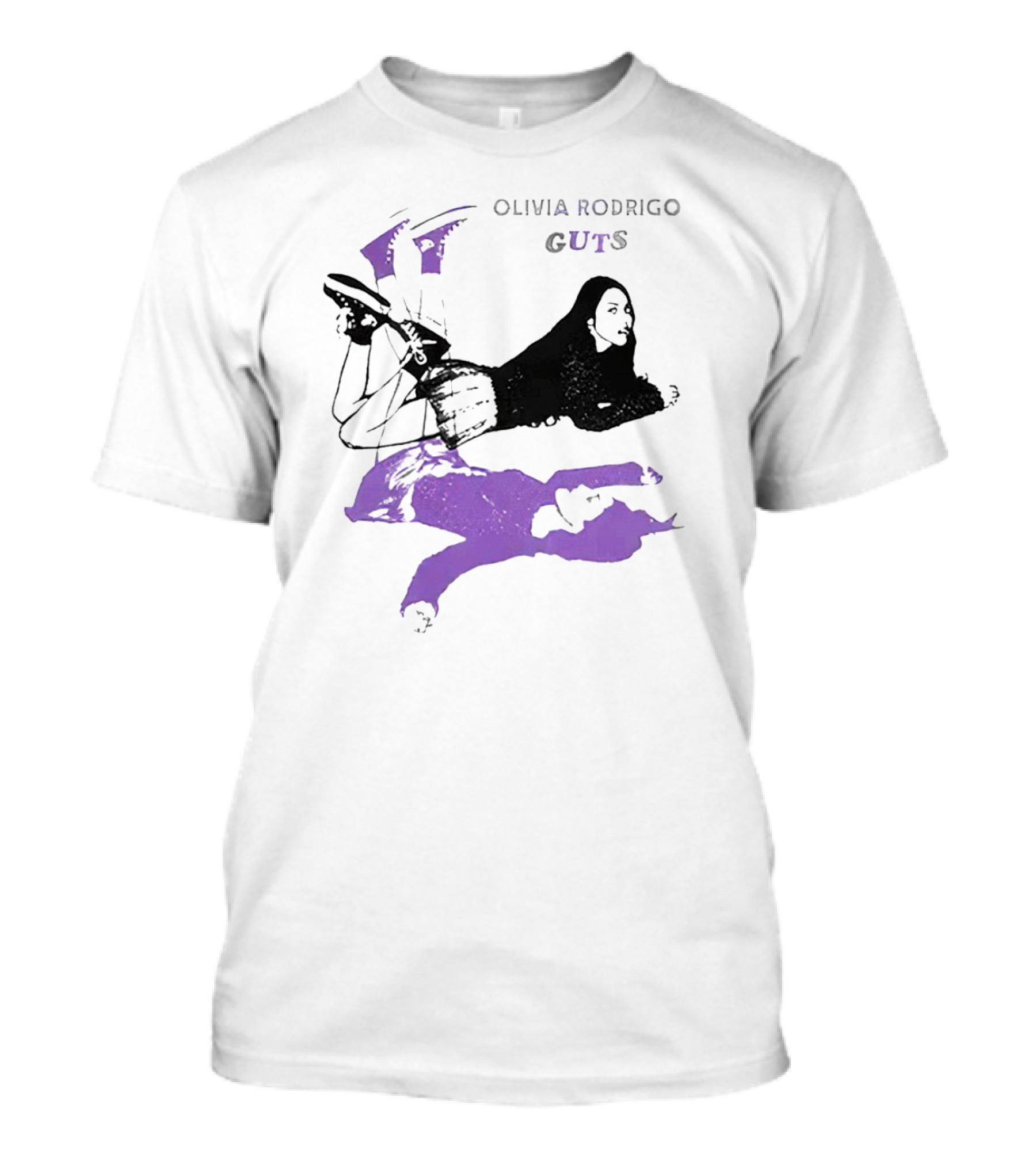 Olivia Rodrigo Guts Dark Artistic Portrait With Purple Accents T-Shirt