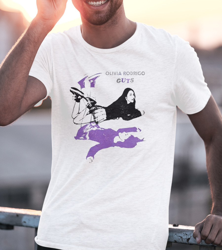 Olivia Rodrigo Guts Dark Artistic Portrait With Purple Accents T-Shirt