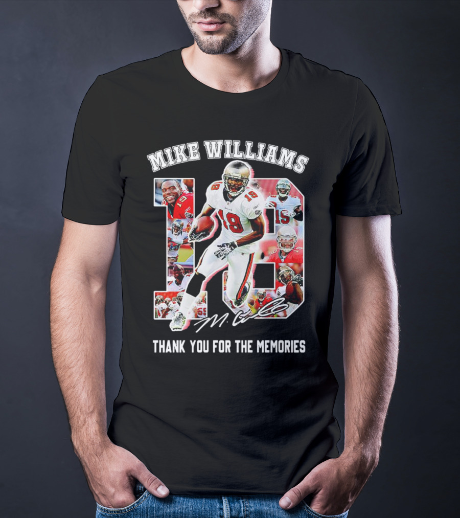 Mike Williams 19 Thank You For The Memories Tampa Bay Buccaneers Signature T-Shirt
