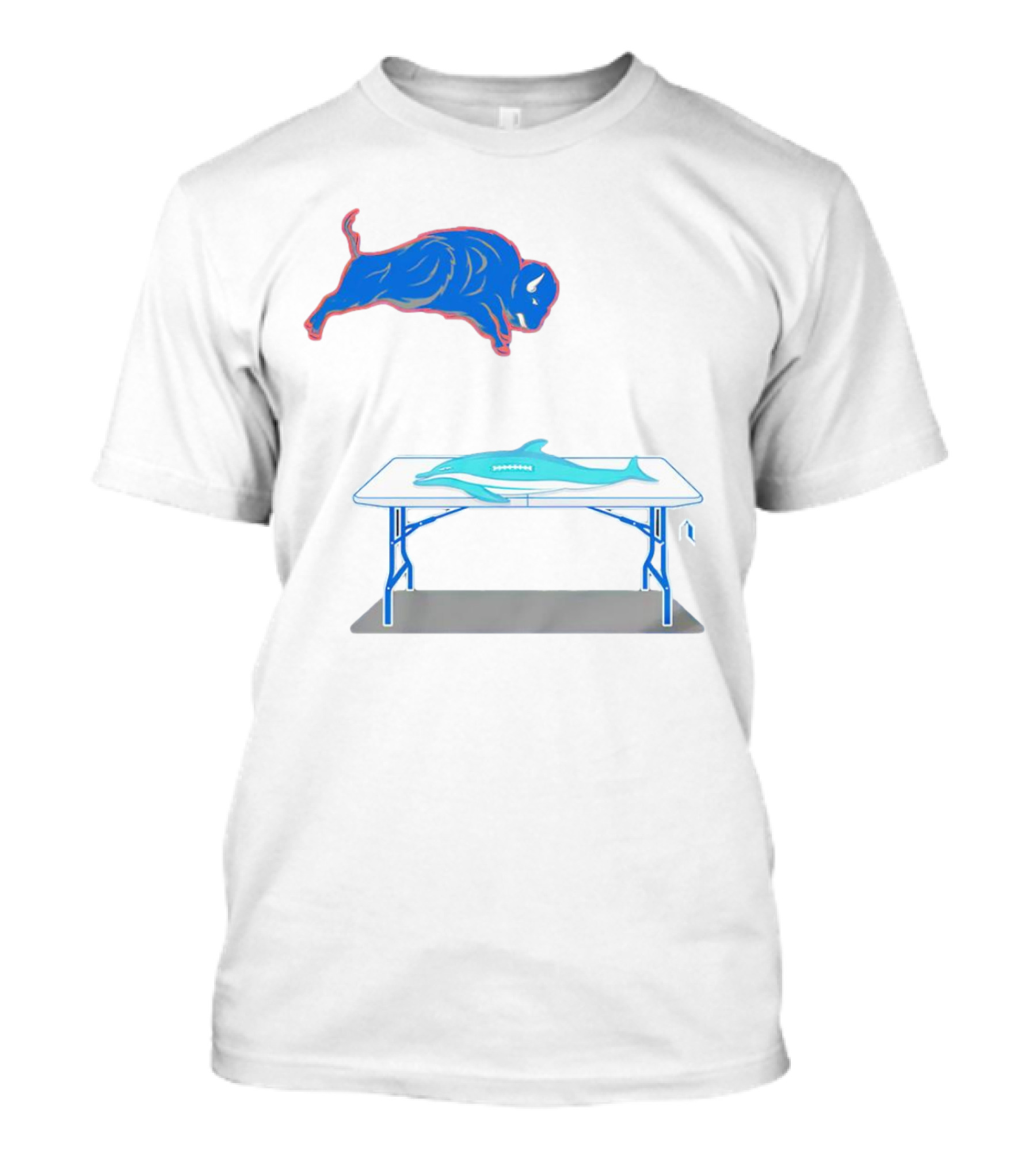 Buffalo Bills Jumping Over Table Miami Dolphins T-Shirt