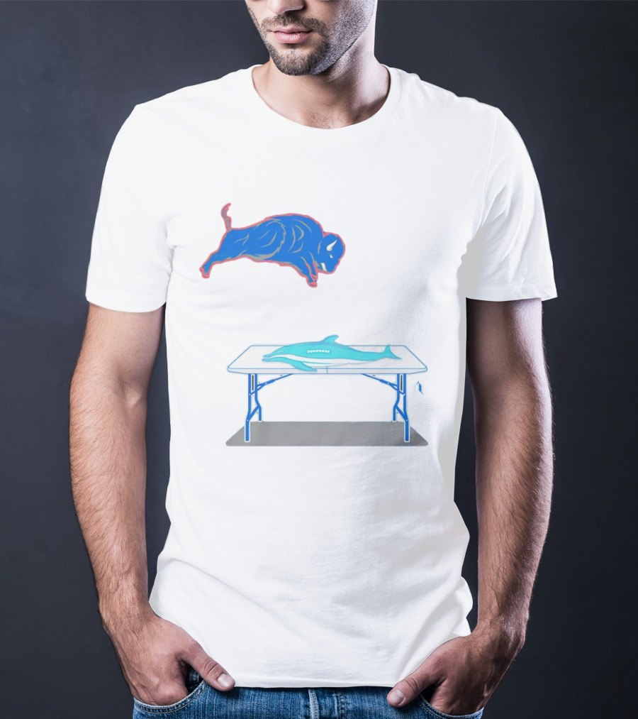 Buffalo Bills Jumping Over Table Miami Dolphins T-Shirt
