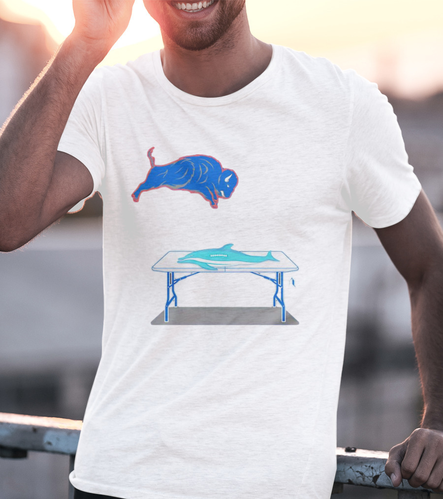 Buffalo Bills Jumping Over Table Miami Dolphins T-Shirt