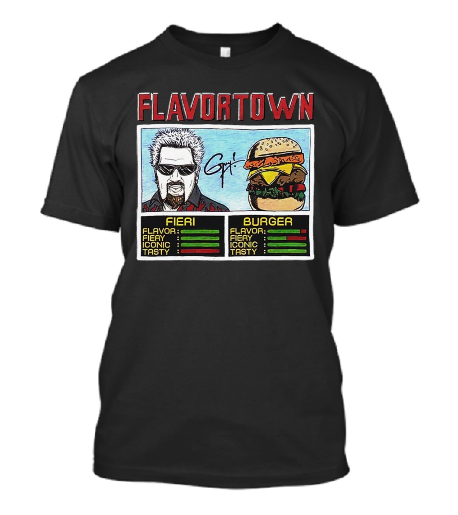 Flavortown Fieri Burger Flavor Fiery Iconic Tasty T-Shirt