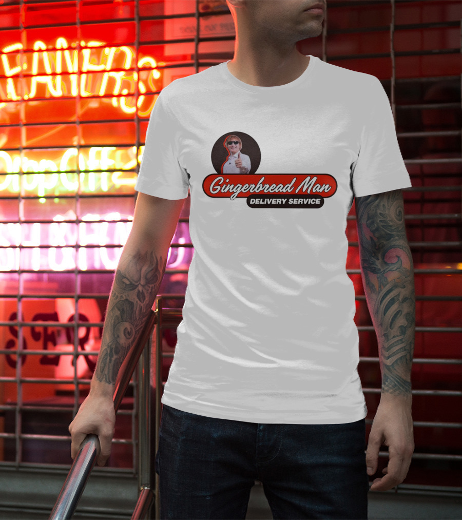 Gingerbread Man Delivery Service Cool Thumbs Up T-Shirt