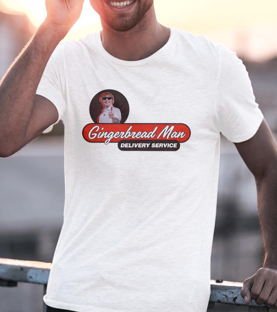 Gingerbread Man Delivery Service Cool Thumbs Up T-Shirt