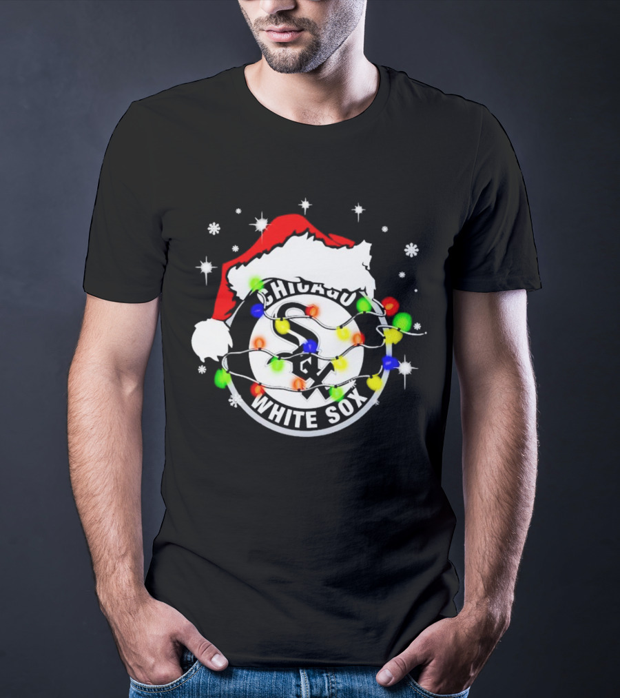 Chicago White Sox Christmas Santa Hat With Lights T-Shirt