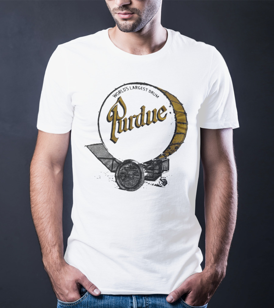 World's Largest Drum Purdue Black And Gold Band Heritage T-Shirt