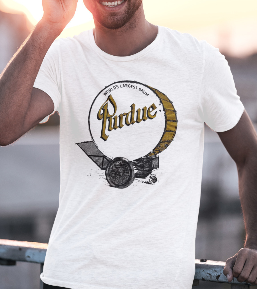 World's Largest Drum Purdue Black And Gold Band Heritage T-Shirt