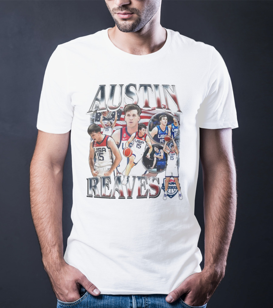 Austin Reaves USA National Basketball Team Highlights And Portrait Collection T-Shirt