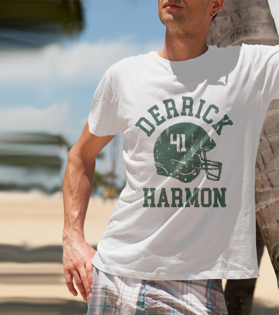 Derrick Harmon 41 Helmet Michigan State Spartans Football T-Shirt