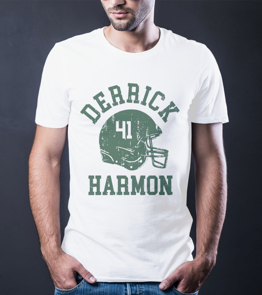 Derrick Harmon 41 Helmet Michigan State Spartans Football T-Shirt