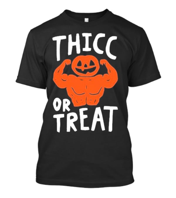 Bri Missbrisolo Thicc Or Treat Halloween Pumpkin Jack-O'-Lantern Bodybuilder T-Shirt