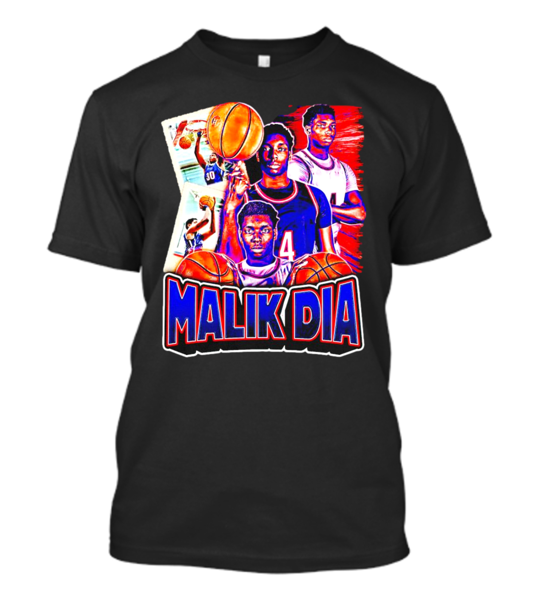 Malik Dia Basketball Vintage Number 4 T-Shirt