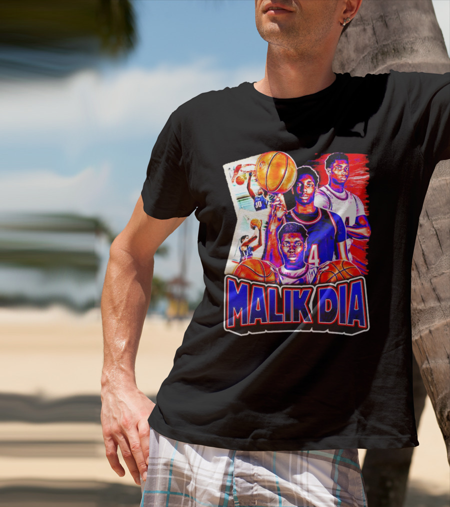 Malik Dia Basketball Vintage Number 4 T-Shirt