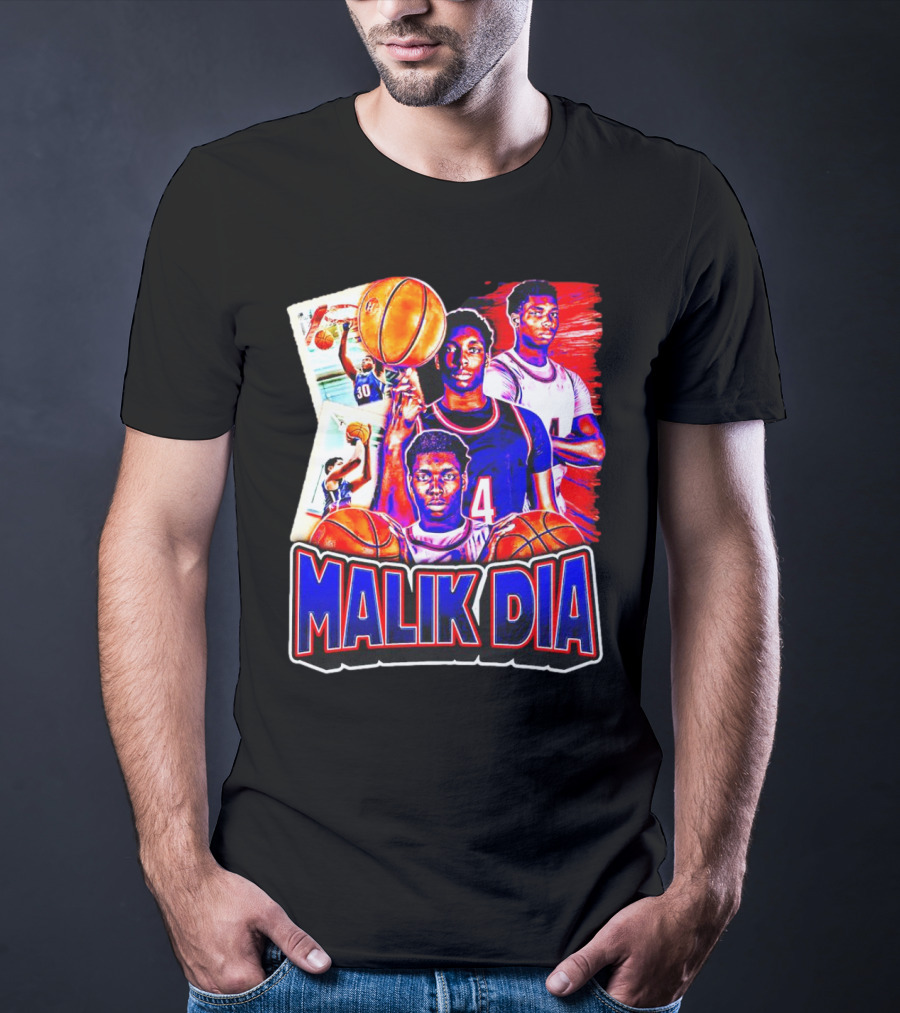 Malik Dia Basketball Vintage Number 4 T-Shirt