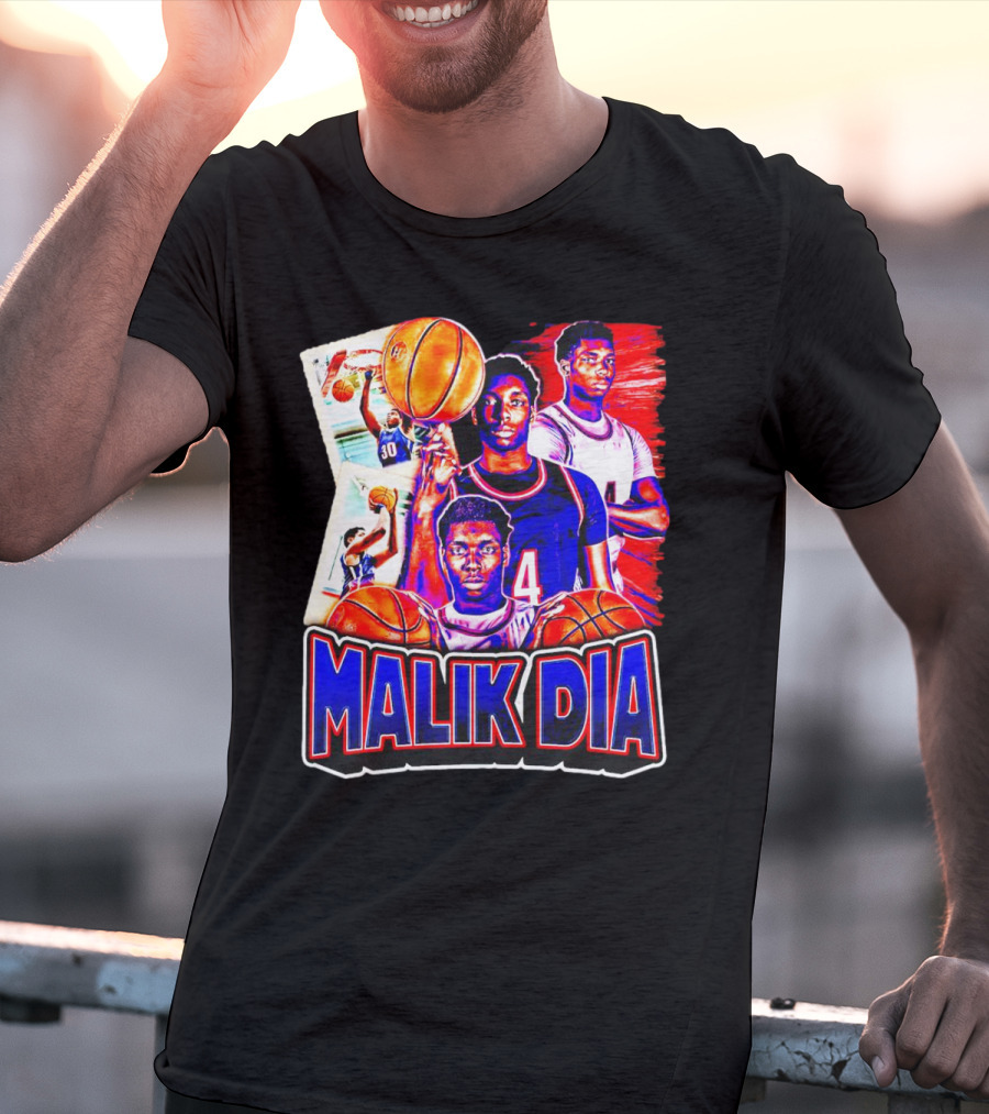 Malik Dia Basketball Vintage Number 4 T-Shirt