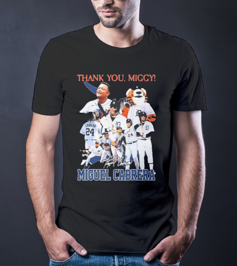 Thank You Miggy Miguel Cabrera Detroit Tigers Legend Signature T-Shirt