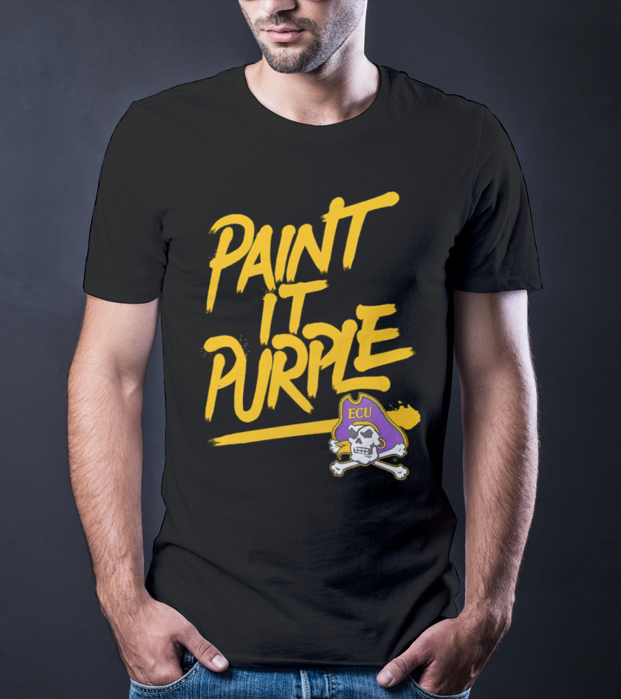 Paint It Purple Carolina ECU Pirates Skull T-Shirt