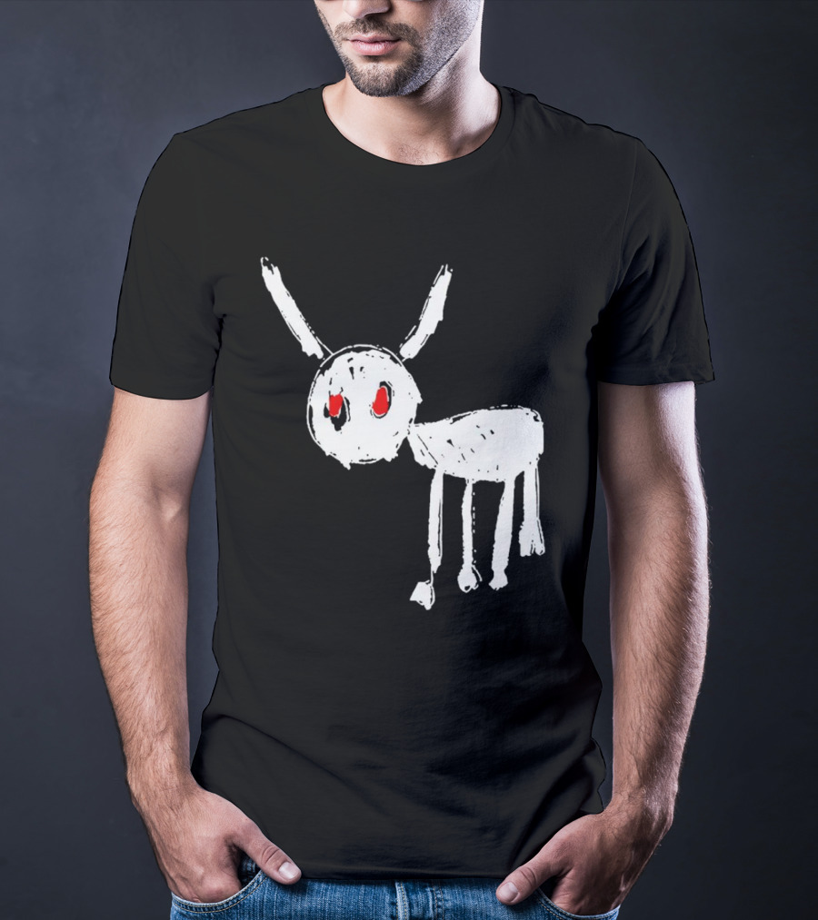 Drake For All The Dogs White Sketch Red Eyes T-Shirt