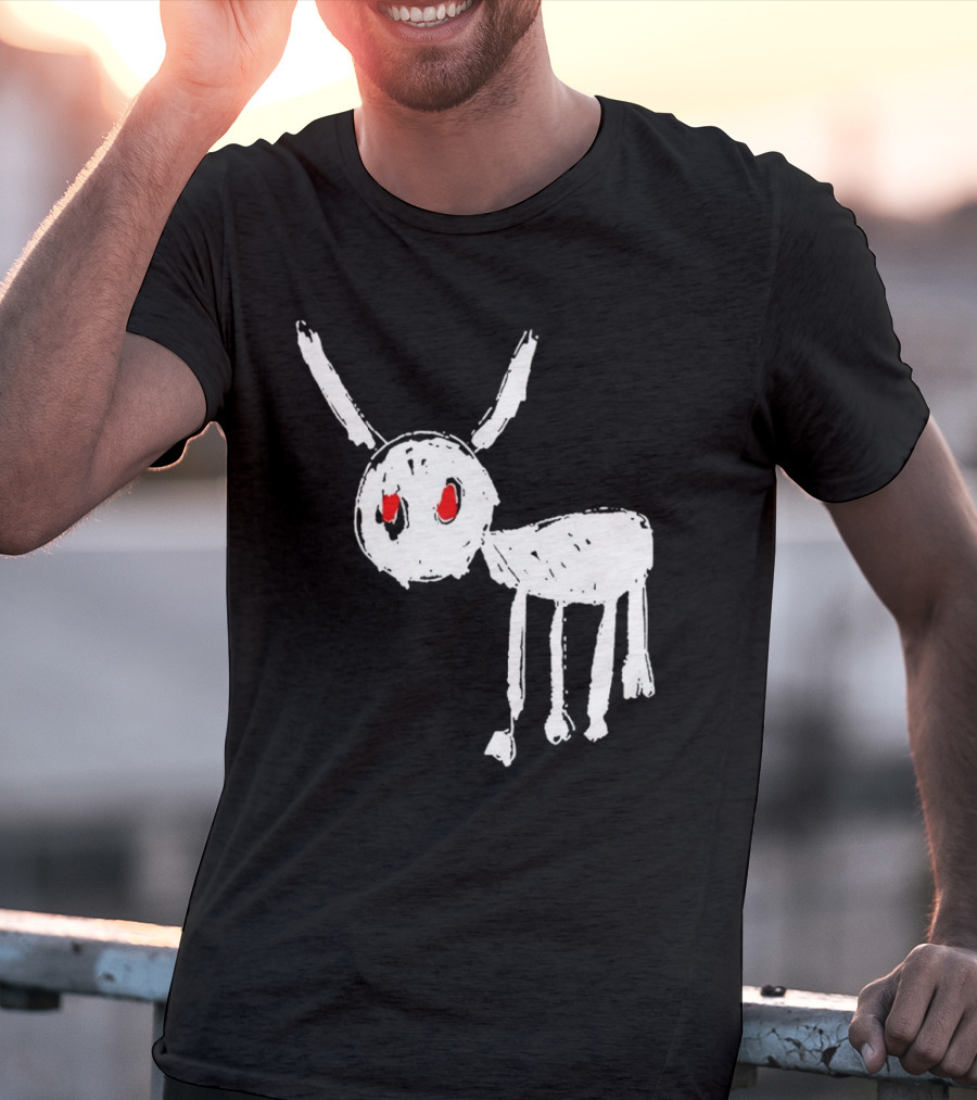 Drake For All The Dogs White Sketch Red Eyes T-Shirt