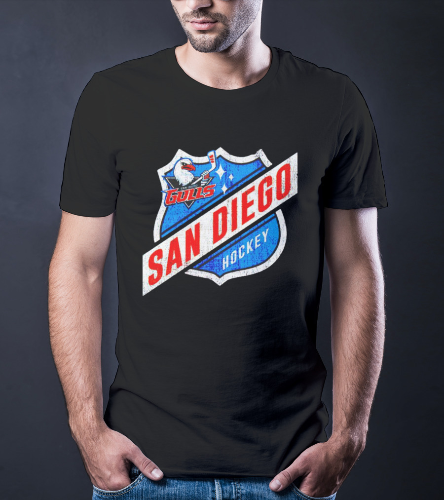 San Diego Gulls Hockey Team Shield Emblem T-Shirt