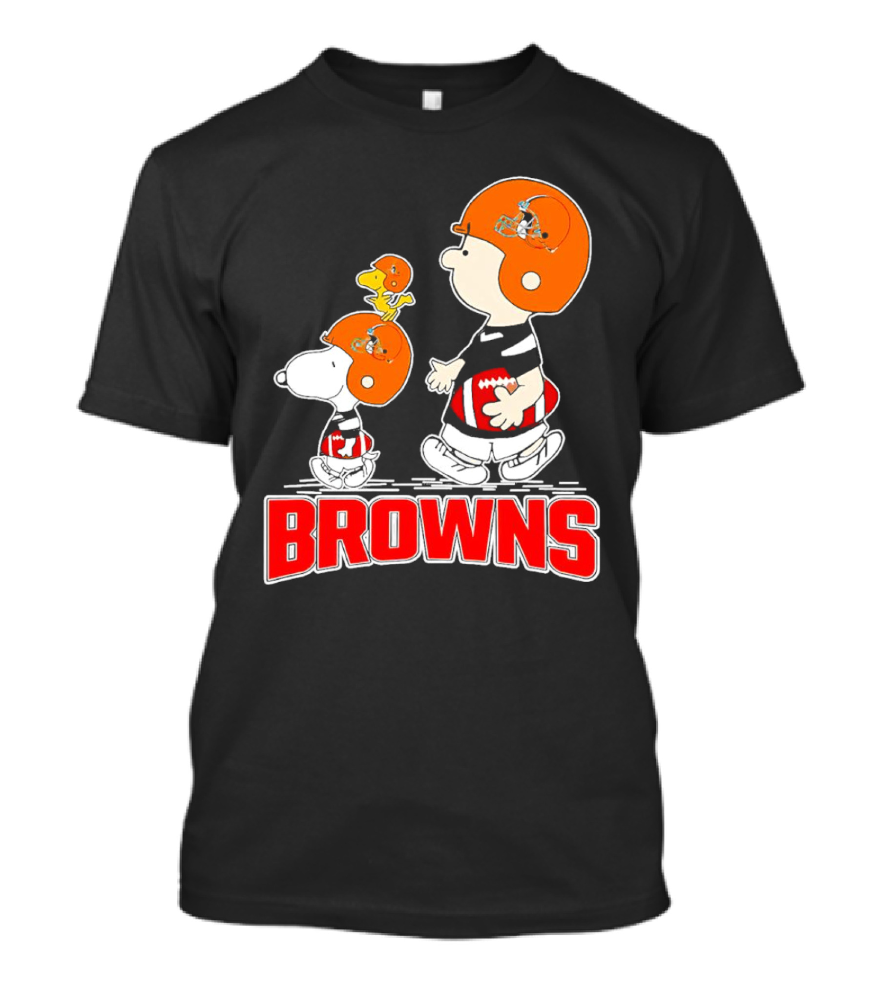 Browns Snoopy Charlie Brown Woodstock Football Helmets T-Shirt