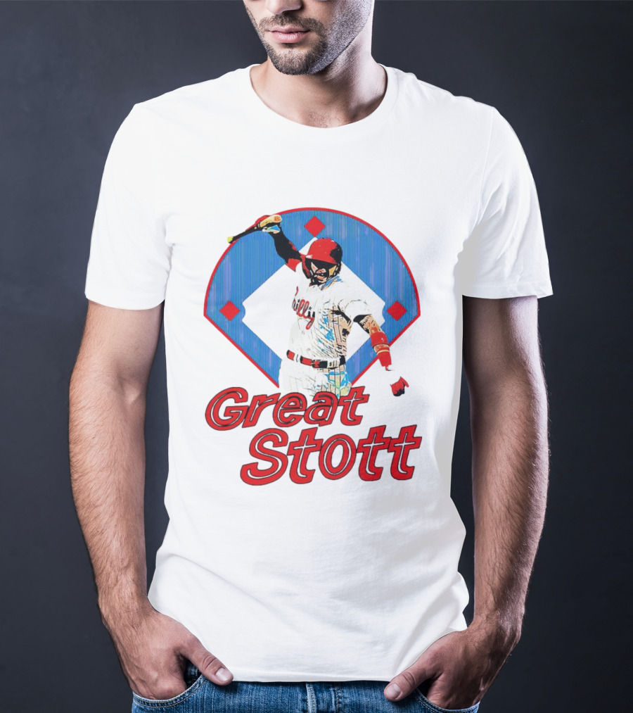 Great Stott Philadelphia Phillies Bat Spike T-Shirt