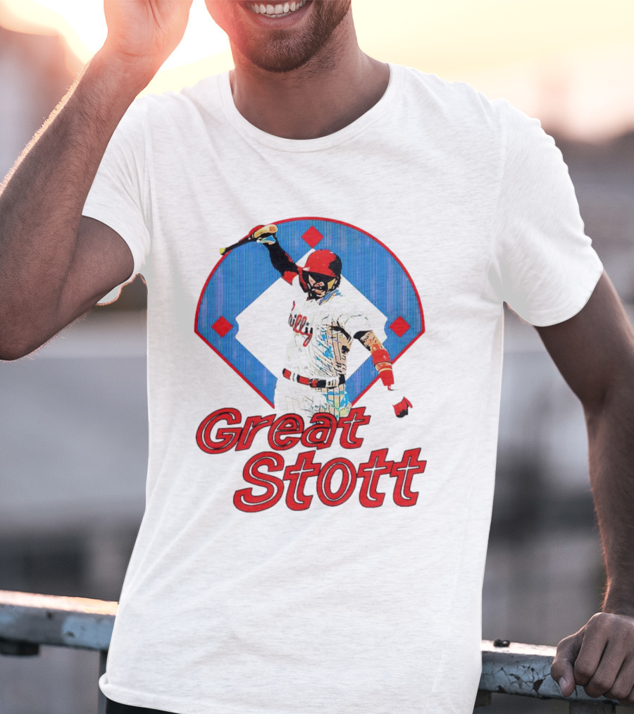 Great Stott Philadelphia Phillies Bat Spike T-Shirt