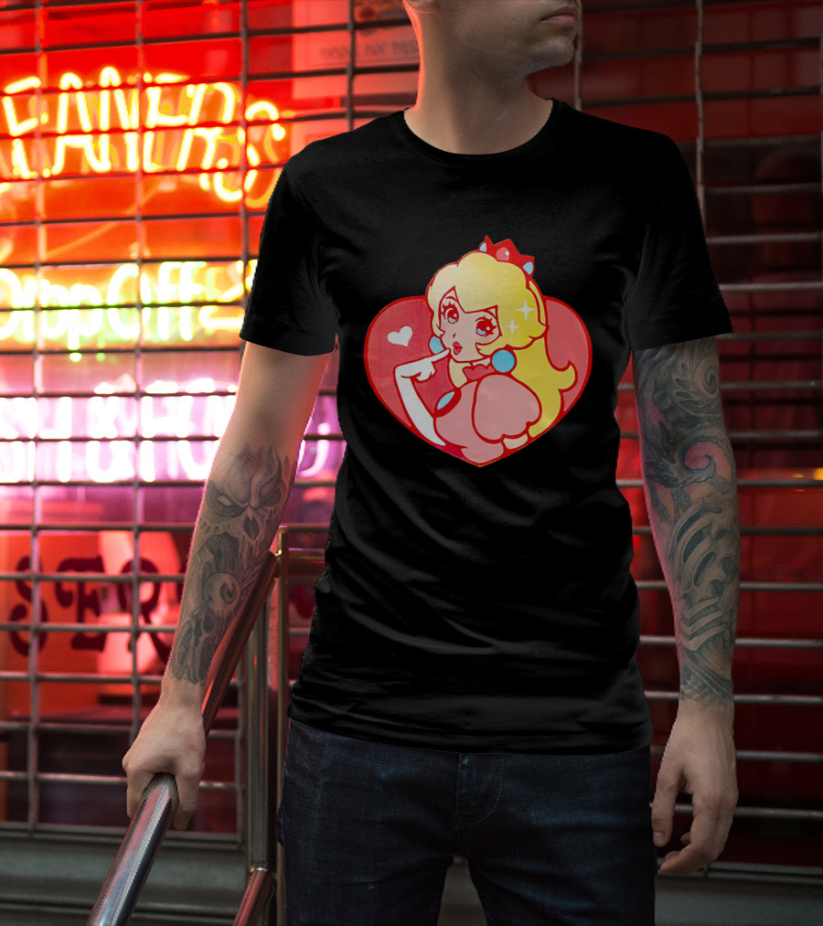 Jivke Princess Peach Heart T-Shirt