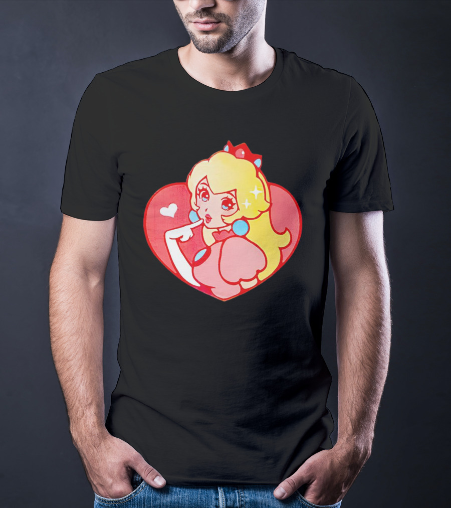 Jivke Princess Peach Heart T-Shirt