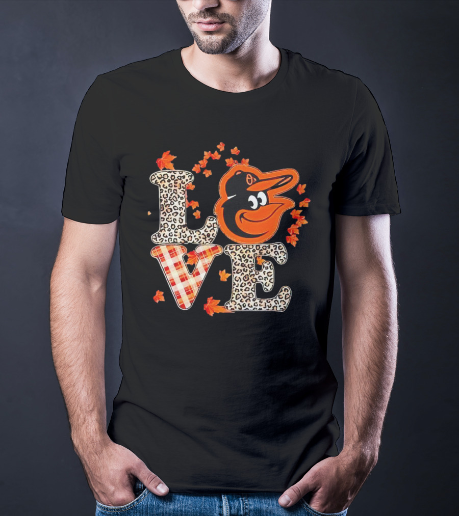 Love Baltimore Orioles Fall Style With Leaves And Classic T-Shirt