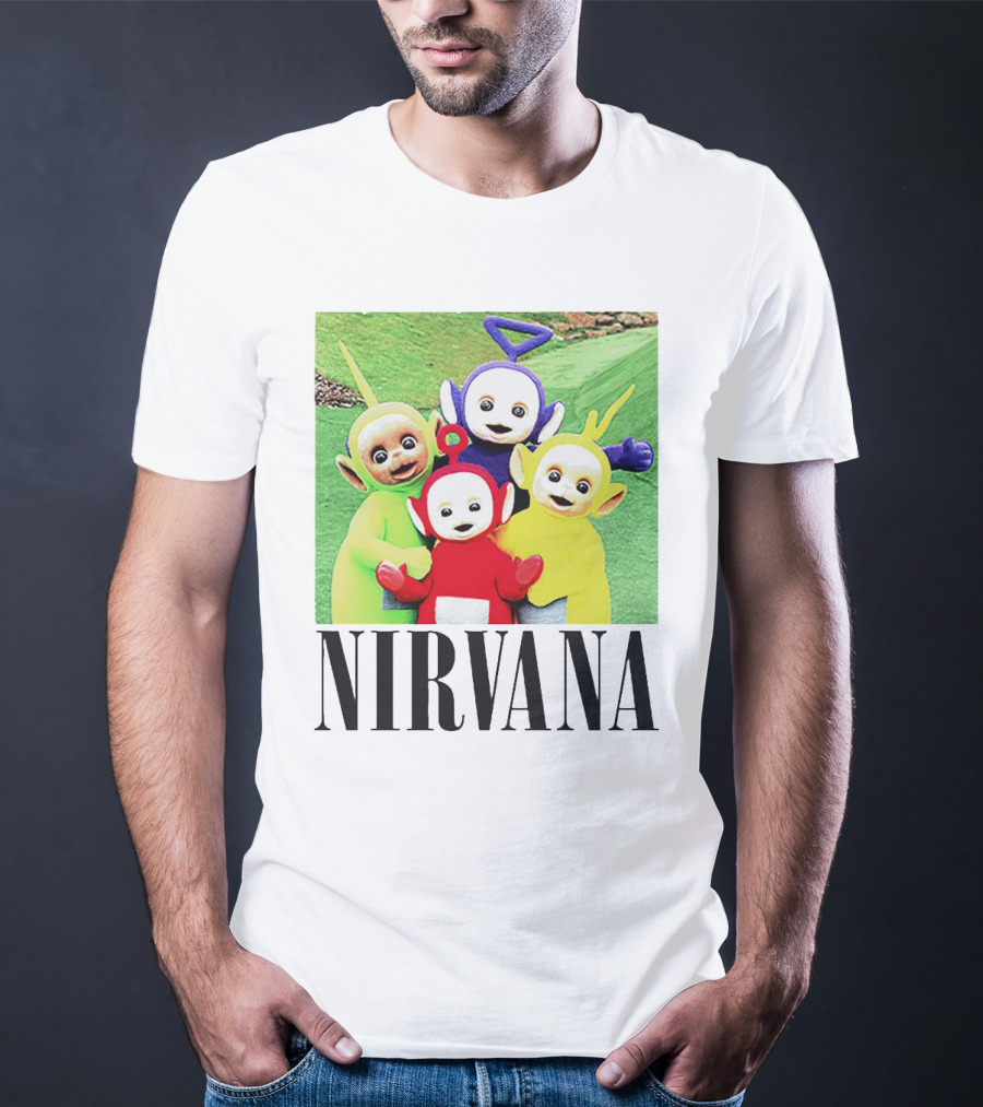 Nirvana Teletubbies Crossover Black T-Shirt