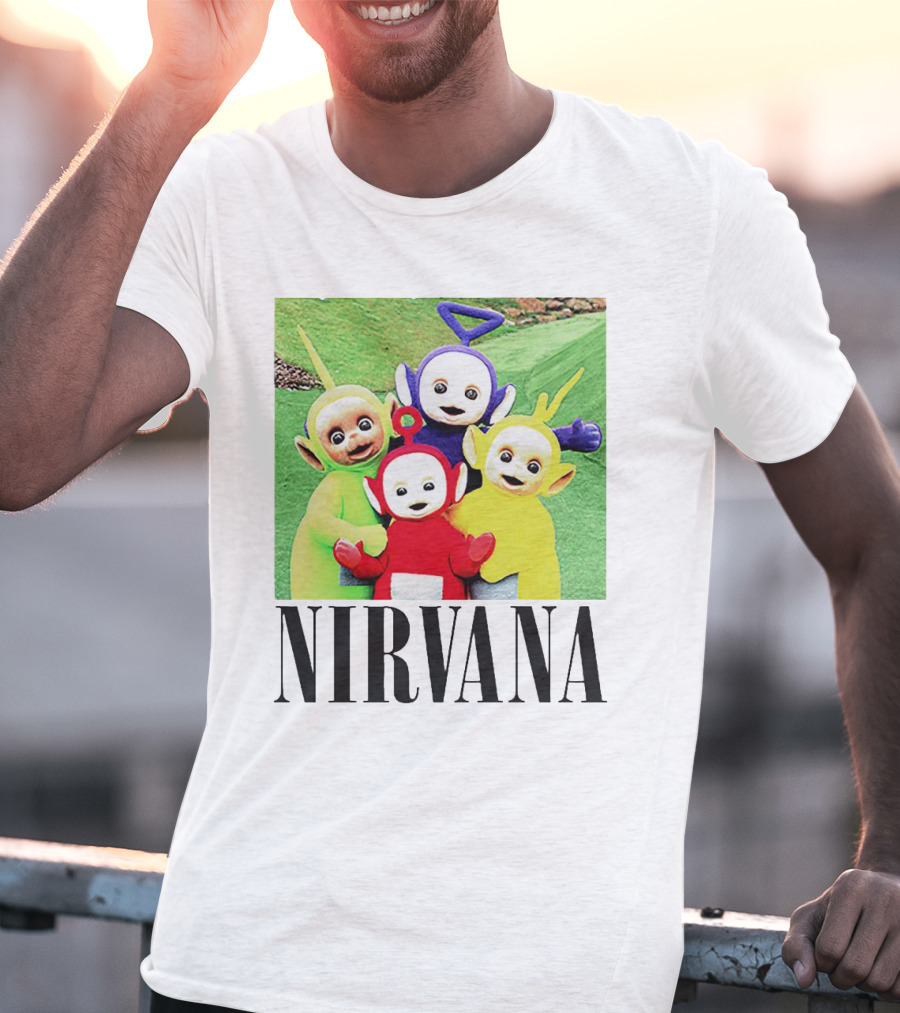 Nirvana Teletubbies Crossover Black T-Shirt
