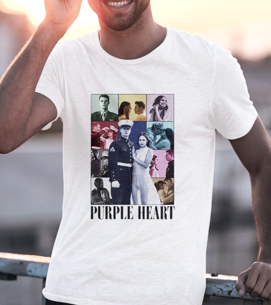 Purple Heart Military Romance And Relationships Montage T-Shirt