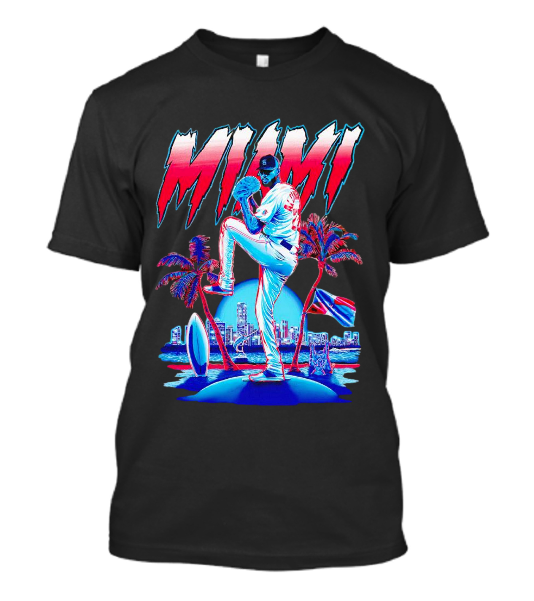 Miami Marlins Sandy Alcántara Cartoon Vintage T-Shirt