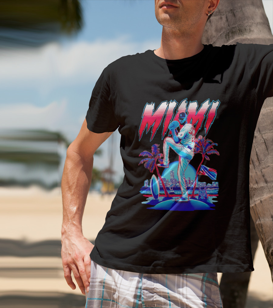 Miami Marlins Sandy Alcántara Cartoon Vintage T-Shirt