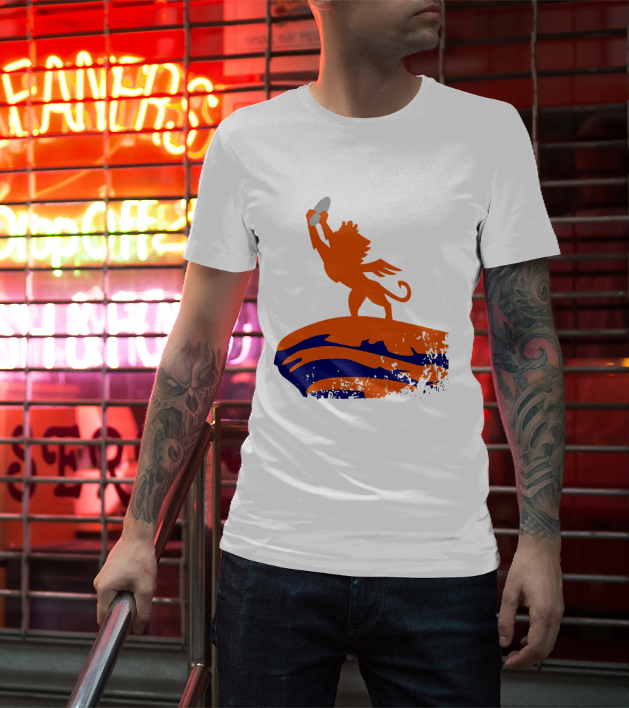 Fc Cincinnati King Of The Shield Orange Lion Crowned On Mound T-Shirt