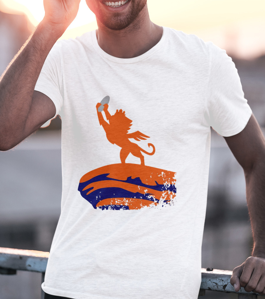 Fc Cincinnati King Of The Shield Orange Lion Crowned On Mound T-Shirt