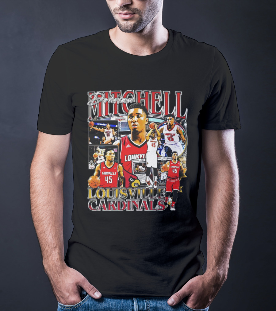 Donovan Mitchell Louisville Cardinals Basketball Highlights Collage T-Shirt