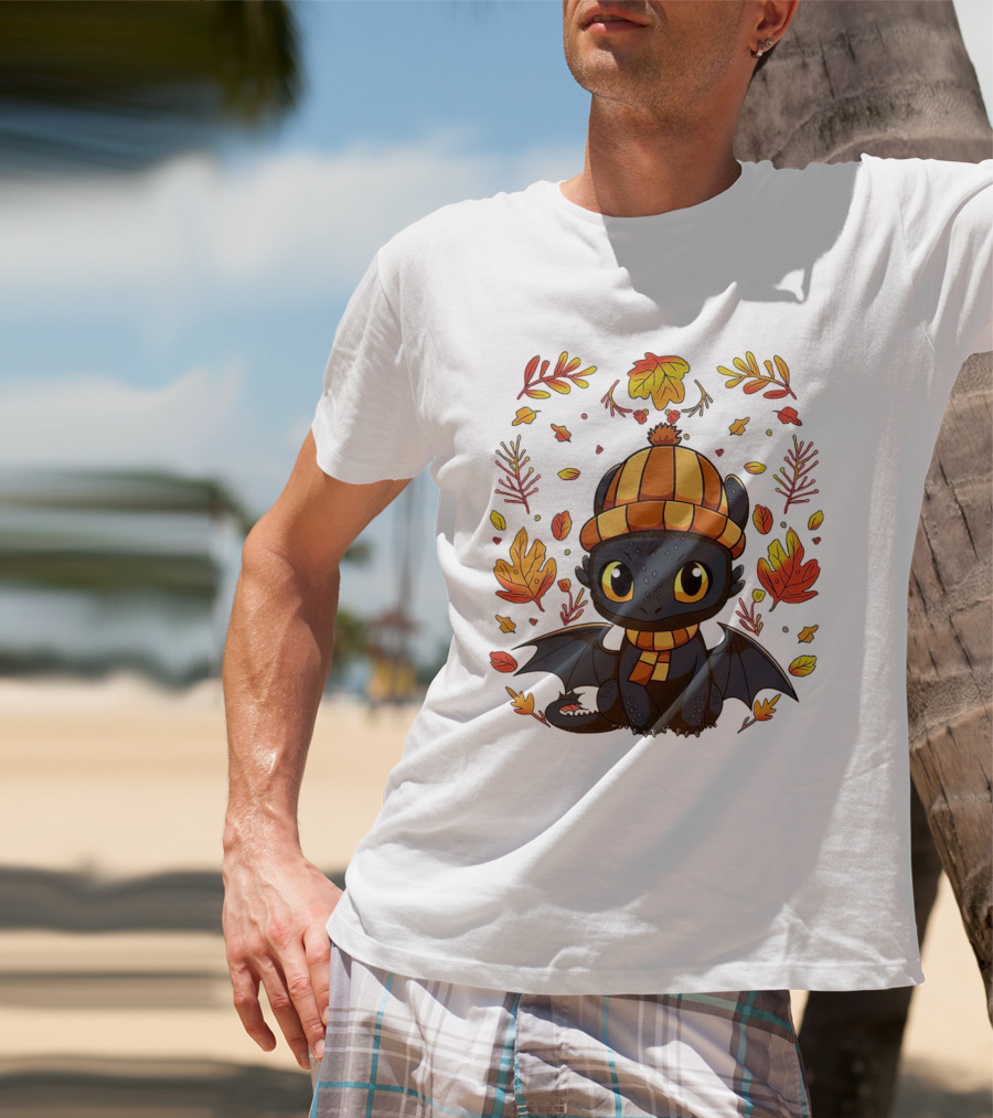 Fall Night Fury Thanksgiving Autumn Leaves T-Shirt