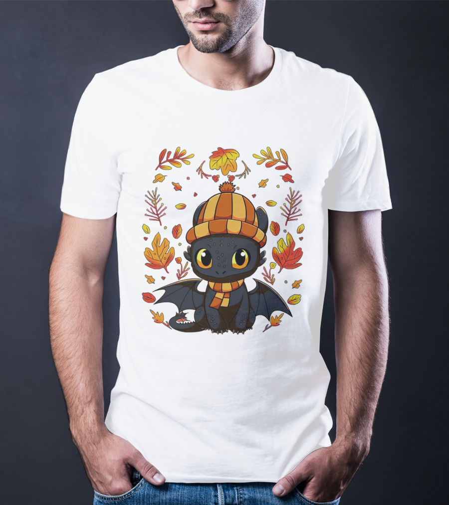 Fall Night Fury Thanksgiving Autumn Leaves T-Shirt