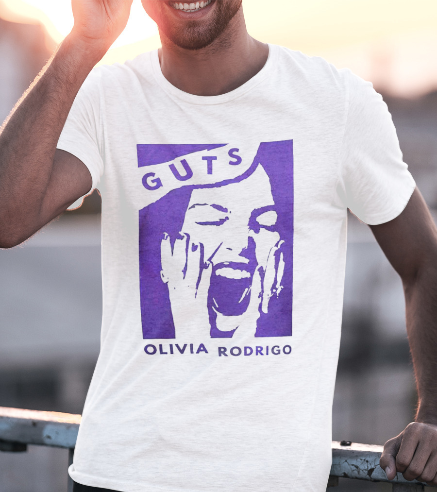 Guts Olivia Rodrigo Vintage Purple Face T-Shirt