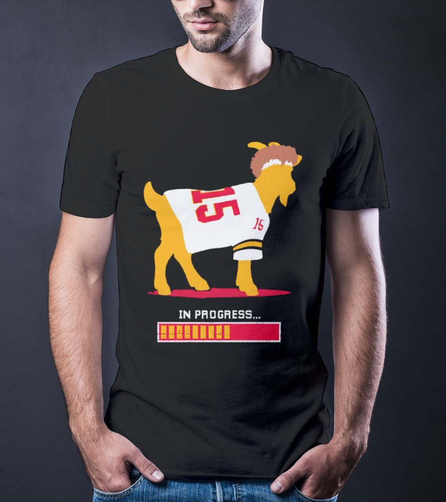 Goat In Progress Patrick Mahomes Kansas City Chiefs Number 15 T-Shirt