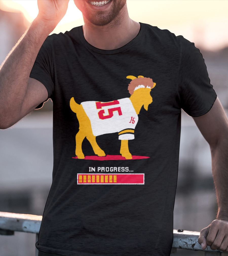 Goat In Progress Patrick Mahomes Kansas City Chiefs Number 15 T-Shirt