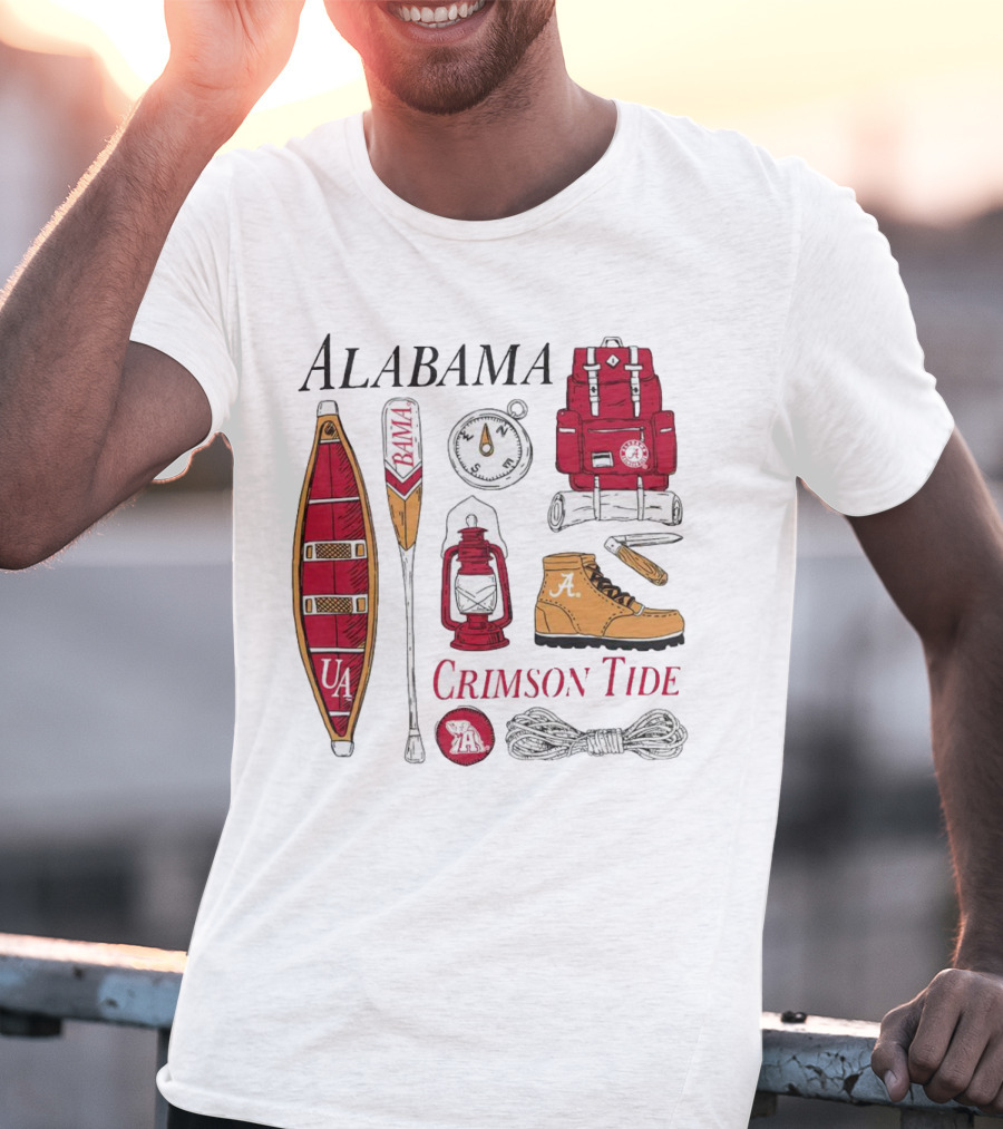 Alabama Crimson Tide Camping Gear And Outdoor Adventure Essentials T-Shirt