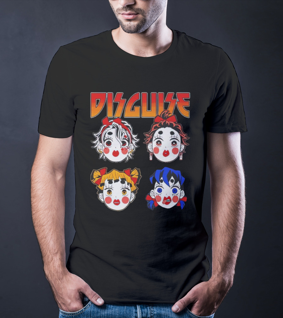 Disguise Anime Demon Slayer Character Faces T-Shirt