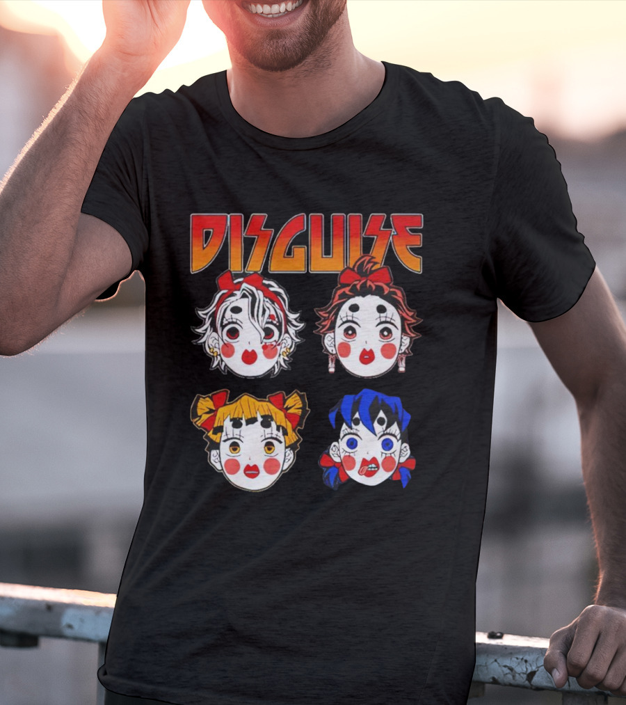 Disguise Anime Demon Slayer Character Faces T-Shirt