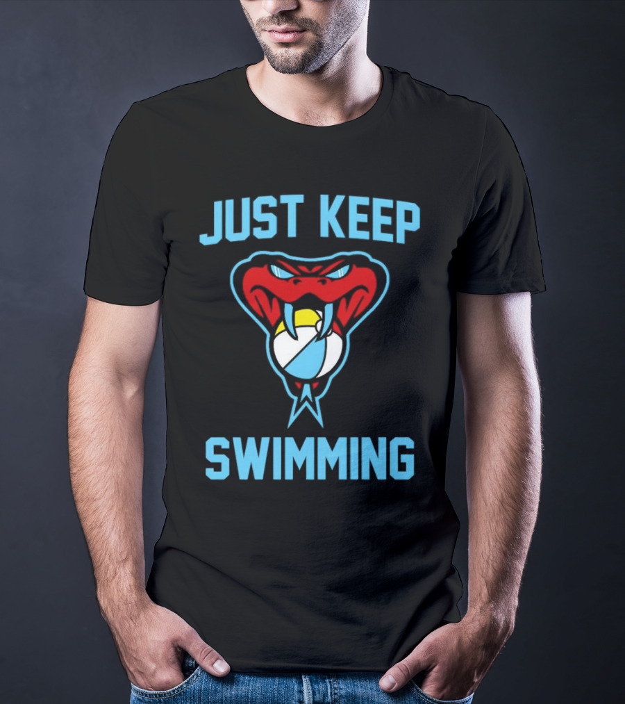 Just Keep Swimming Arizona Diamondbacks Snake Volleyball T-Shirt