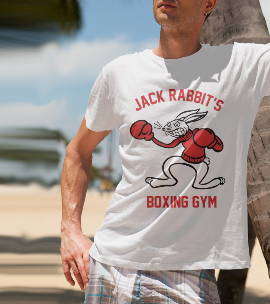 Jack Rabbit's Boxing Gym Rabbit Illustration With Boxing Gloves T-Shirt